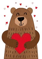 valentijnskaart klassiek beer met hart